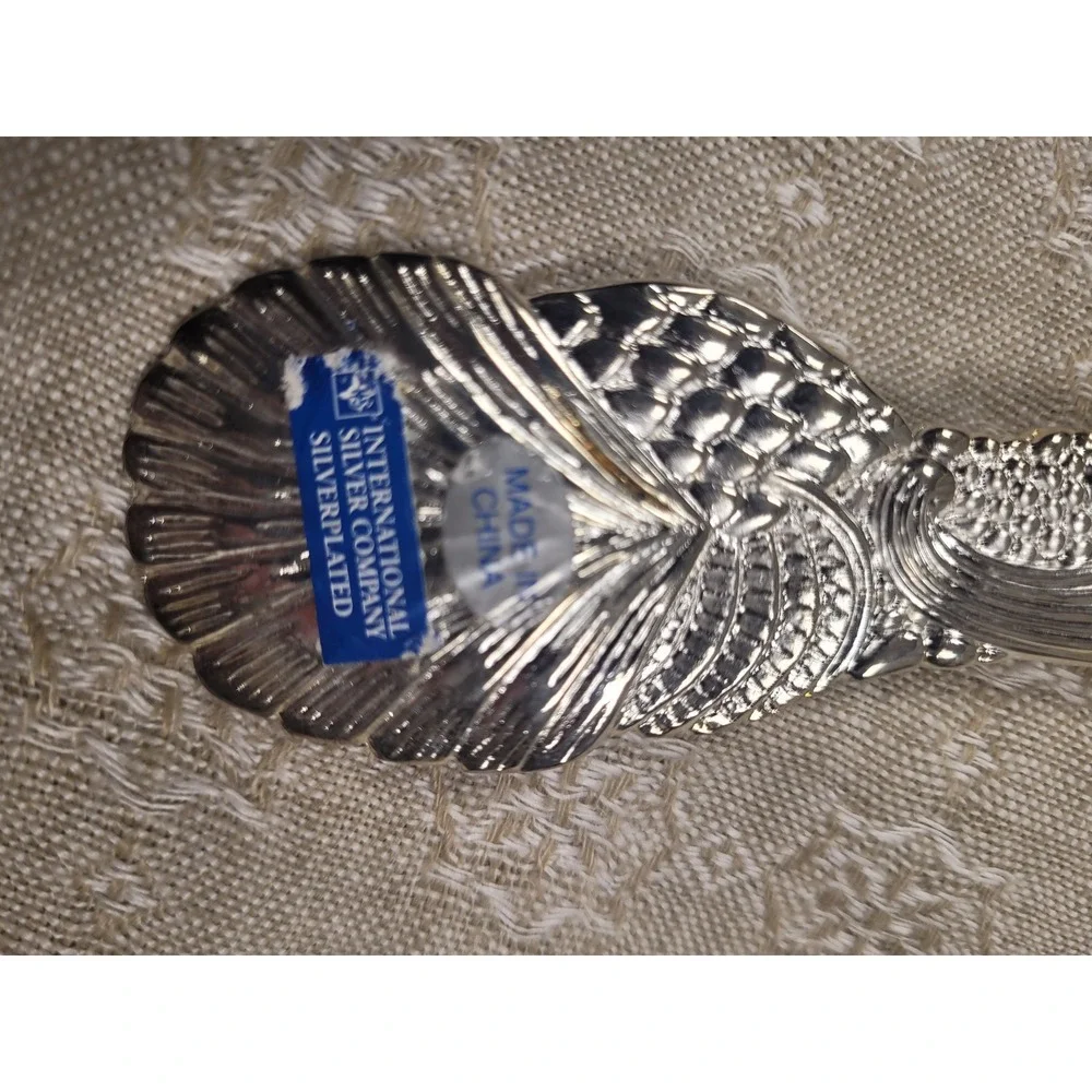 International Silver Co Silverplated Turkey Cottagecore Serving Spoon VINTAGE